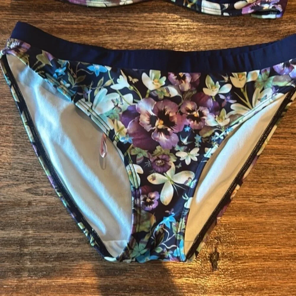 TED BAKER pansy print bikini set nwot